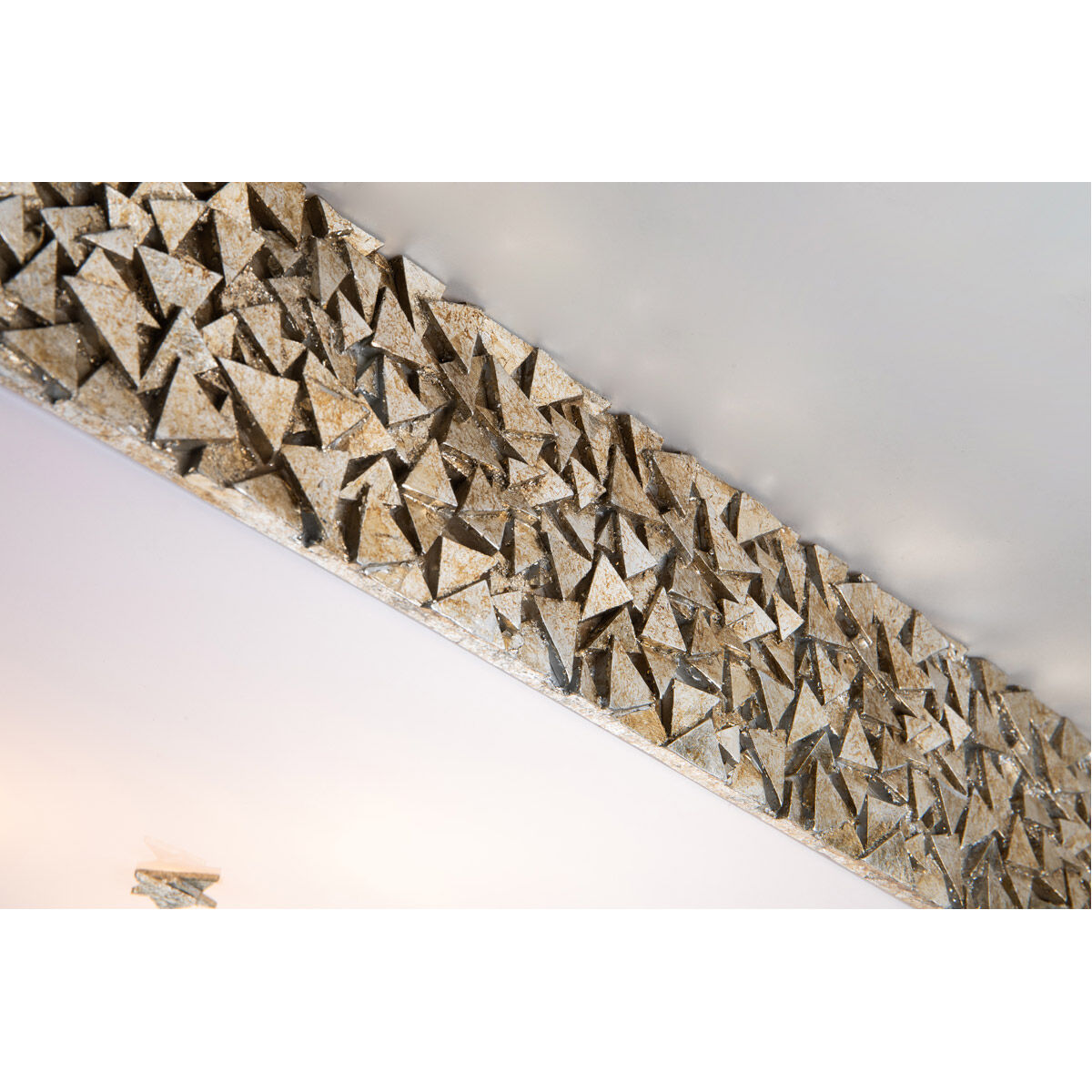 Mosaic 4 Light Silver Bath/Flush Mounts Ceiling Light in Silver Leaf with Antique